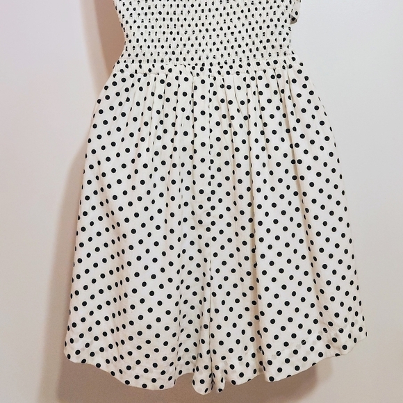 Tori Praver Ariana Polka Dot Romper White Black Small - Picture 8 of 12